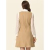 INSPIRE CHIC Women's Double Breasted Decor A-Line Pinafore Suspender Dress - 3 of 4