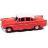1955 Ford 4-Door Sedan Torch Red with White Top 1/87 (HO) Scale Model Car by Classic Metal Works - 2 of 3