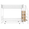 TiramisuBest Twin Over Full Metal Bunk Bed with Drawer and Lateral Storage Ladder and Wardrobe - 3 of 4