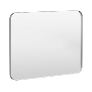 Tempered Glass Rounded Rectangle Framed Wall-Mounted Bathroom Vanity Mirror - 1 of 1