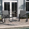 Emma and Oliver Set of 2 Outdoor Rocking Chairs with Flex Comfort Material and Metal Frame - 2 of 4