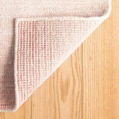 Handmade Pink Synthetic Easy Care Rectangular Rug 2' x 3'