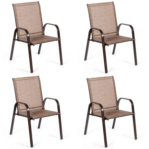 Tangkula 4-Piece Patio Chairs Camping Garden Chairs with Armrest & Backrest - 1 of 4