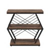 Syemin End Tables Industrial 3-Tier End Table, Side Table with Storage Shelves, Accent Table for Living Room, Bedroom, Brown, 25.59"*11.81"*24.8" - 2 of 4