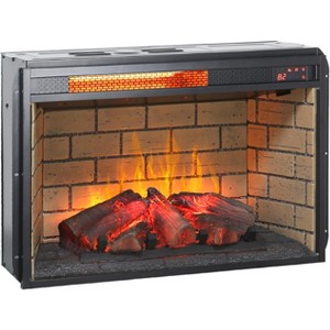 Kumasinova Electric Fireplace Freestanding 27.2 Inch Infrared Heater Fireplace with 4 Adjustable Brightness Levels/Remote Control/Touch Button,Black - 1 of 4