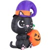 Occasions 4.5' INFLATABLE CAT WITH PUMPKIN, 3.5 ft Tall, Multicolored - 4 of 4