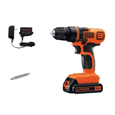 BLACK+DECKER 20V MAX Cordless Drill and Driver, 3/8 Inch, With LED Work  Light, Battery and Charger Included (LDX120C)