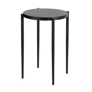 Metal Round Contemporary Side Table in Black - Henn&Hart - 1 of 4