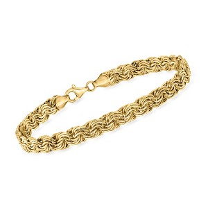 Ross-Simons 10kt Yellow Gold Rosette-Link Bracelet Size 8 - 1 of 3