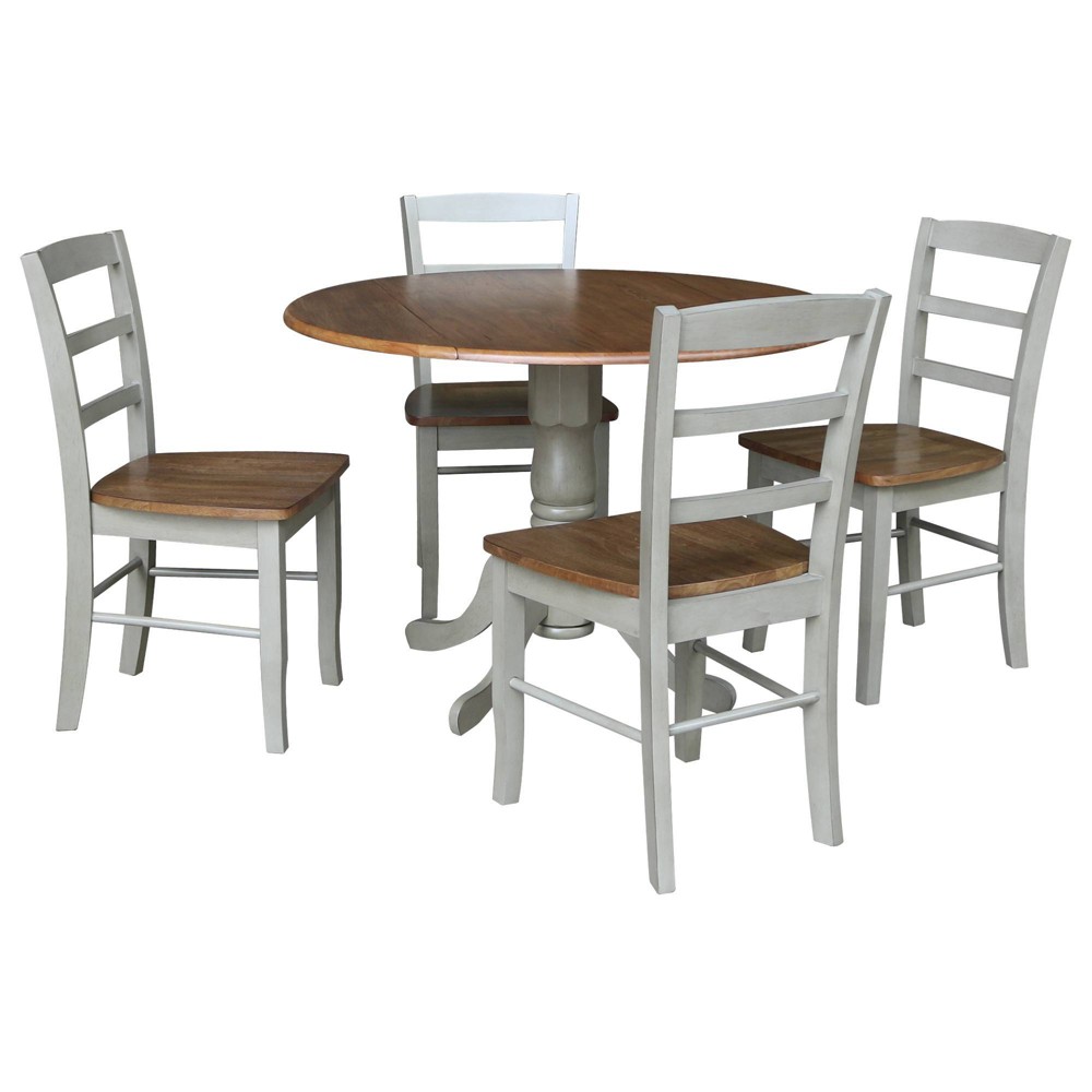 Photos - Dining Table 42" Albion Drop Leaf  with 4 Madrid Ladderback Chairs Distress