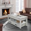 Hausource 41.7" Lift Top Coffee Table with Hidden Storage, 2 Drawers & Open Shelf - 2 of 4