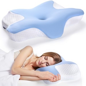 SUGIFT Ergonomic Memory Foam Bed Pillow for Neck and Shoulder Pain Relief with Cooling Breathable Cover for All Sleep Positions - 1 of 3