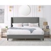 Queen Size Platform Bed with Wingback Headboard for Bedroom - 2 of 4