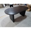 70.8 Inch Oval Dining Table for 6-8 People, Farmhouse Long Large Kitchen Table with Thick Sturdy Wooden Base for Kitchen, Living Room, Office - 3 of 4