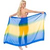 LA LEELA Summer Beachwear Sarong Swimsuit Coverups for Women Chiffon Long Beach Wraps Skirt Swim Cover Up Sheer Scarf Sarong One Size Blue,Solid - 2 of 4