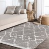 Mercer Shag Plush Tassel Moroccan Geometric Trellis Area Rug - JONATHAN Y - image 3 of 4