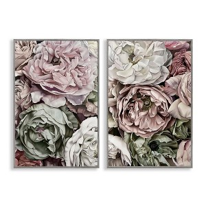 Stupell Industries Mixed Roses and Peonies 2pc Framed Giclee Art Set - 1 of 4