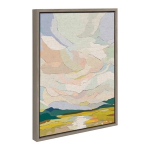 18" x 24" Sylvie Autumn Sky Framed Canvas by Nikita Jariwala Gray - Kate & Laurel All Things Decor: Vertical Landscape Wall Art - 1 of 4