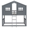 PAGED Metal Housebed Loft Bed Bunk Bed, Twin Size Bed Frame with Ladder and Guardrail for Kids, Teens, Ample Under-bed Space - 3 of 4