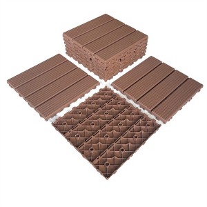 44 square interlocking terrace deck tiles, slotted waterproof outdoor all-weather use of polypropylene tiles - 1 of 4