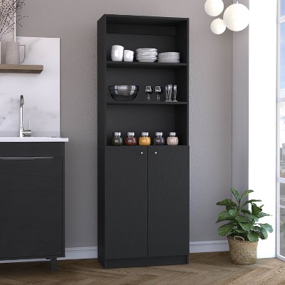 NicBex Bookcases for Living Room 71.7" H Storage Cabinet Bookshelf with 5 Shelves and 2 Doors for Home Office