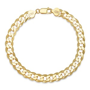 Steeltime unisex sterling silver diamond cut curb link chain bracelet. Color Options: Silver, Gold, Two-Tone - 1 of 3
