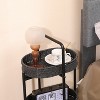 3 Tiers Tray Tables Paper Rope Woven Side Table for Living Room Kitchen Oval Storage Basket Small Shelves - 3 of 4