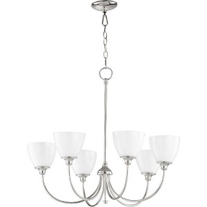 Quorum Lighting Celeste 6-Light Chandelier, Polished Nickel, Opal Glass Shade - 1 of 1
