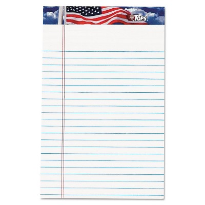 Tops American Pride Writing Pad Narrow 5 x 8 White 50 Sheets Dozen 75101