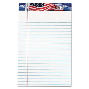 Tops American Pride Writing Pad Narrow 5 x 8 White 50 Sheets Dozen 75101 - 1 of 3
