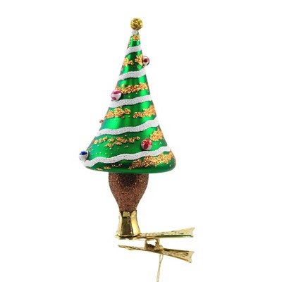 Blu Bom 4.0" Christmas Mushroom Clip On Ornament Decorated Fungus  -  Tree Ornaments