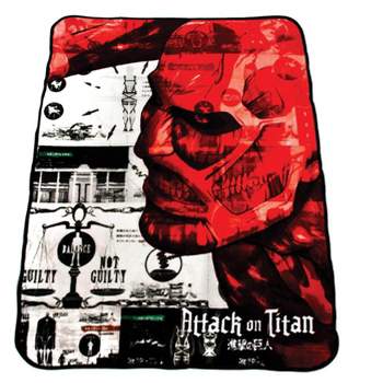 Just Funky Attack on Titan Colossal Titan Lightweight Fleece Throw Blanket | 45 x 60 Inches