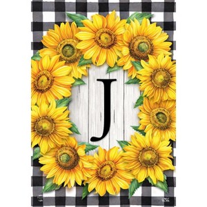 Briarwood Lane Everyday Garden Flag 12x18 For Outdoor Sunflowers Monogram J Garden Flag Flags For Outside - 1 of 4
