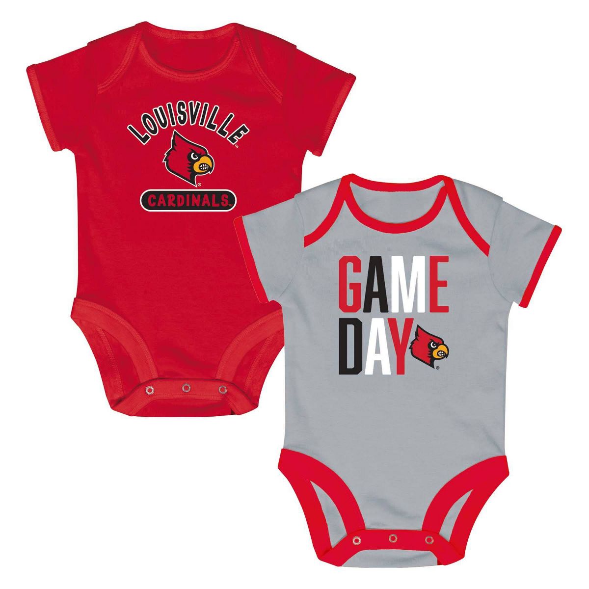 NCAA Louisville Cardinals Newborn 2pk Bodysuit