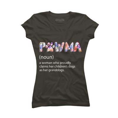 Junior's Design By Humans Grandmother Loves Grandogs Pawma By littlesenh1 T-Shirt