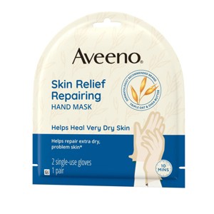 Aveeno Repairing CICA Hand Mask with Prebiotic Oat & Shea Butter for Extra Dry Skin, Fragrance-Free - 1 of 4