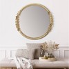 Brewster 27.5" Pippet Gold Mirror: Feminine Flair, Carved Floral Accents, No Assembly Required - 2 of 4