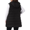 Agnes Orinda Women's Plus Size Quilted Hooded Sleeveless Zip-up Casual Long Puffer Vest with Pockets - 4 of 4