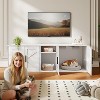 Double Litter Box Enclosure, Hidden Litter Box Enclosure with Corridor White - 3 of 4