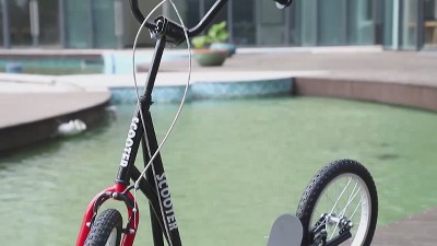 Orange Steel Frame Adjustable Kick Scooter with Dual Brakes