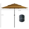 9FT 3 Tiers Outdoor Patio Umbrella with Crank, Push Button Tilt for Deck and Lawn - 3 of 4