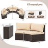 Costway 7 PCS Patio Furniture Set with Tempered Glass Top Side Tables Back & Seat Cushions - 3 of 4
