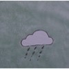 Bacati - Clouds Mint Grey Embroidered Plush Baby Stroller Blanket 30 x 40 inches - 3 of 4