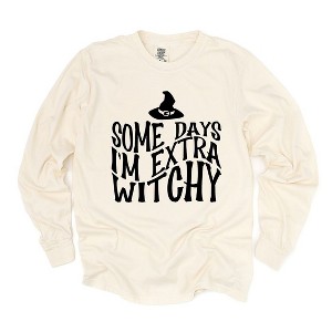 Simply Sage Market Women's I'm Extra Witchy Wavy Long Sleeve Garment Dyed Tee - 1 of 4