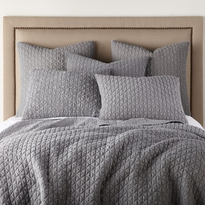 Gray Twin Reversible Microfiber Quilt Set