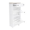 SEVOBAL Shoe Racks Functional Entryway Organizer with Flip Drawers and Adjustable Storage Panels for Living Room, White, 23.6"*9.4"*47.2" - 2 of 4
