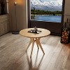 Dexmalle Mid-Century Modern 39.4" Round Dining Table with Intersecting Wooden Legs - 3 of 4