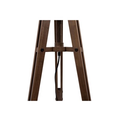 Mariner Adjustable Wood Tripod Floor Lamp with Burlap Shade
