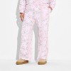 Women's Wide Leg Fleece Graphic Sweatpants - Pink Camo - 2 of 3