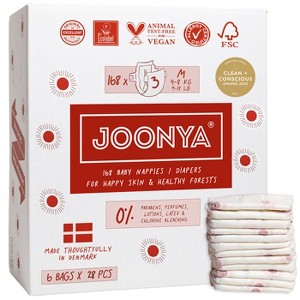 Joonya Baby Diapers - Bulk-Saver Carton, Non Toxic, Eco-Friendly, High Absorbency, Overnight Use, Ultra Slim & Soft - Made in Denmark - 1 of 4